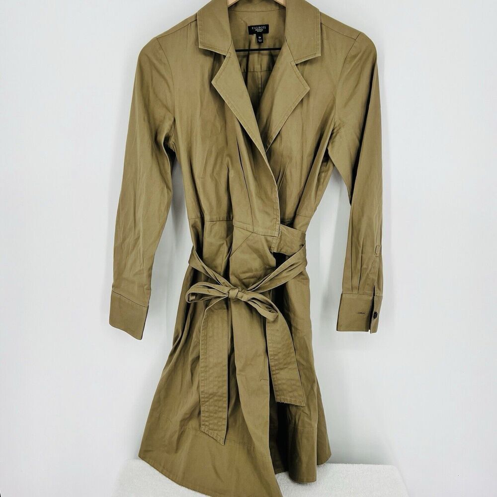 Talbots Beige Wrap Dress Size 8P MIDI Length